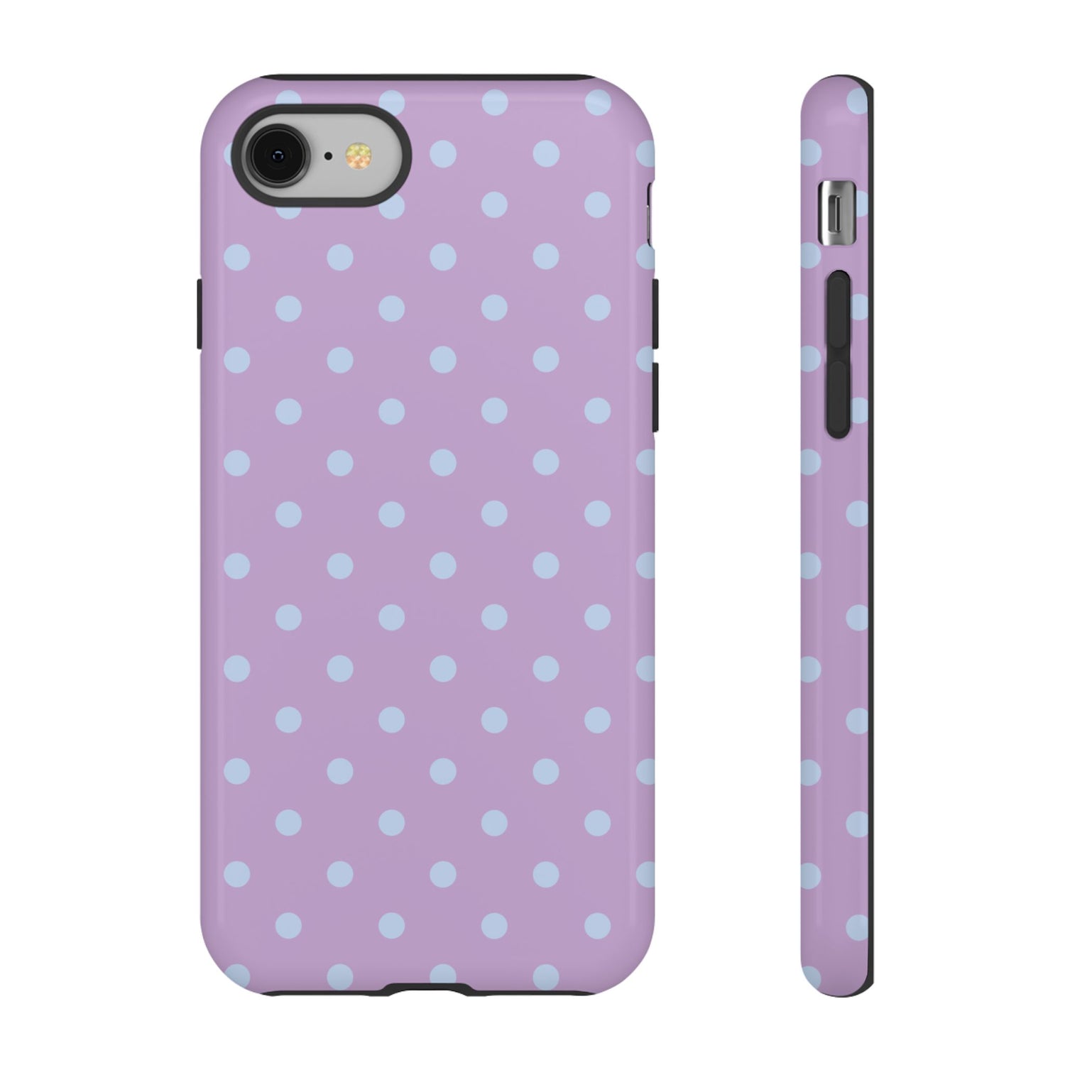 Trendy Lilac & Ice Blue Dot Pattern Phone Case
