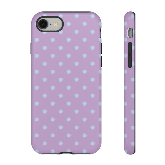 Trendy Lilac & Ice Blue Dot Pattern Phone Case