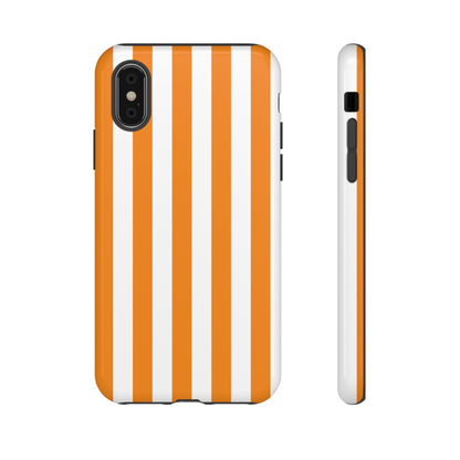 iPhone XS / Glossy Phone Case - Simple Yellow & White Stripe Pattern Phone Case