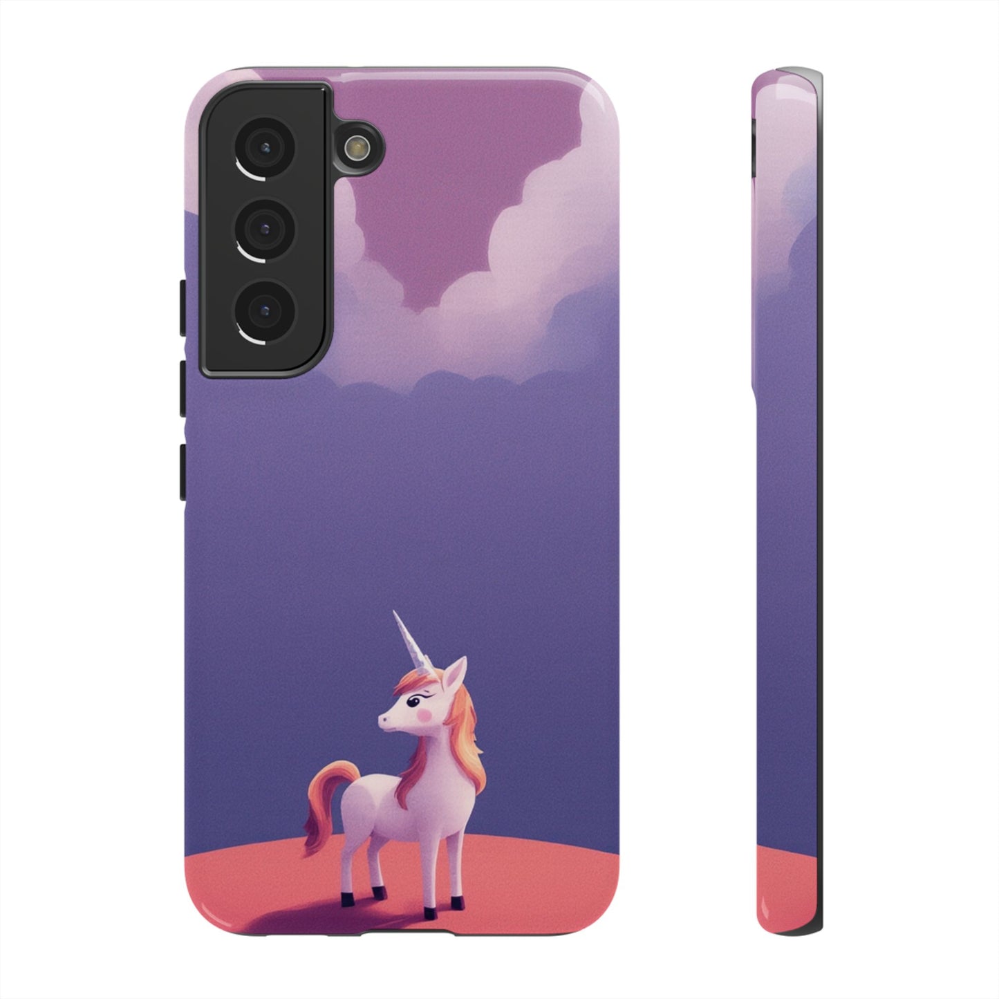Samsung Galaxy S22 / Glossy Phone Case - Cute Unicorn & Cloud Design Phone Case