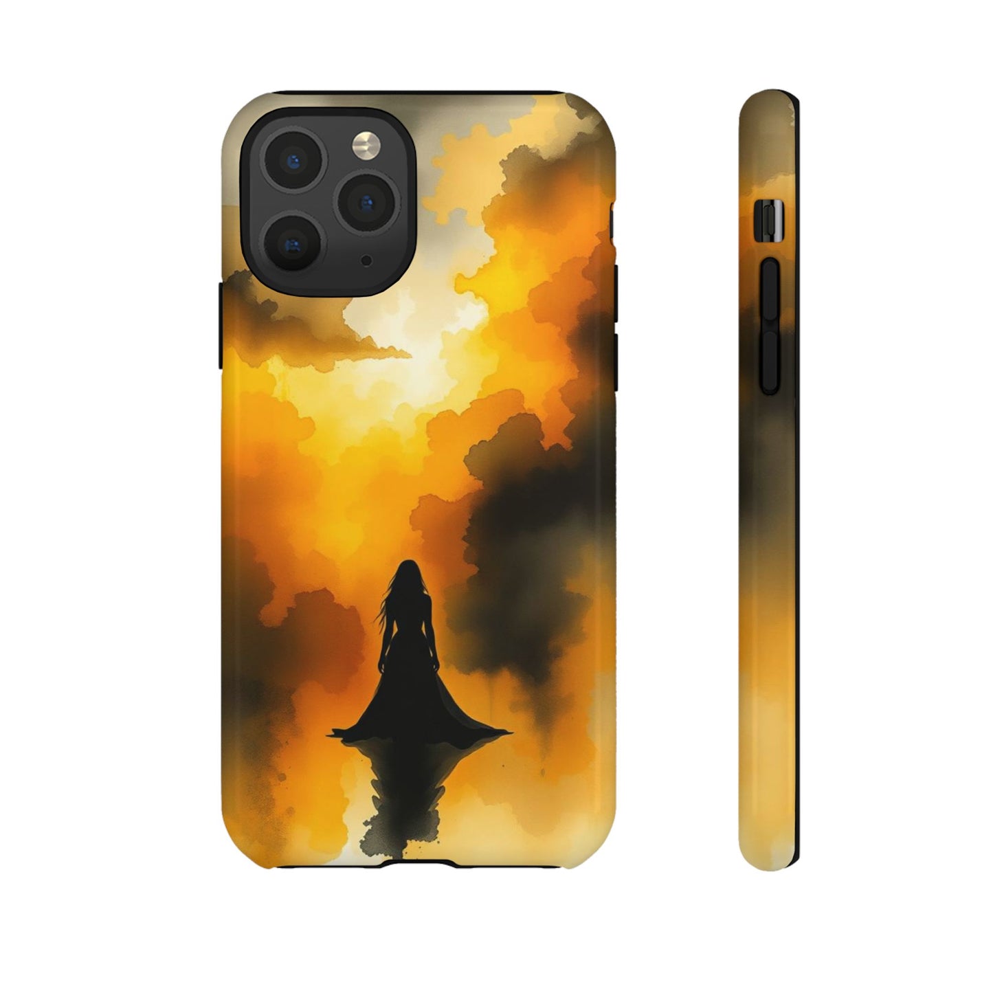 iPhone 11 Pro / Glossy Phone Case - Watercolour Gothic Woman in Black Phone Case