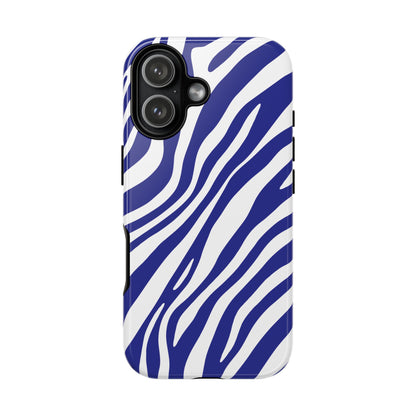 Modern Electric Blue Zebra Print Phone Case