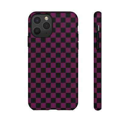 Trendy Plum & Black Small Checked Pattern Phone Case - Purple Phone Case - iPhone 11 Pro / Glossy