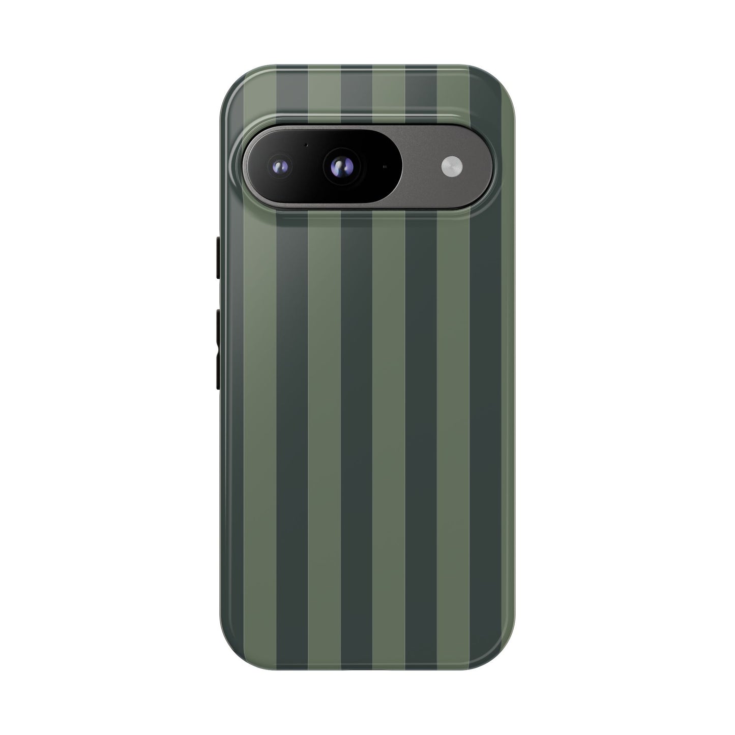 Google Pixel 9 / Glossy Phone Case - ’Dark Green Stripe Pattern’ Phone Case