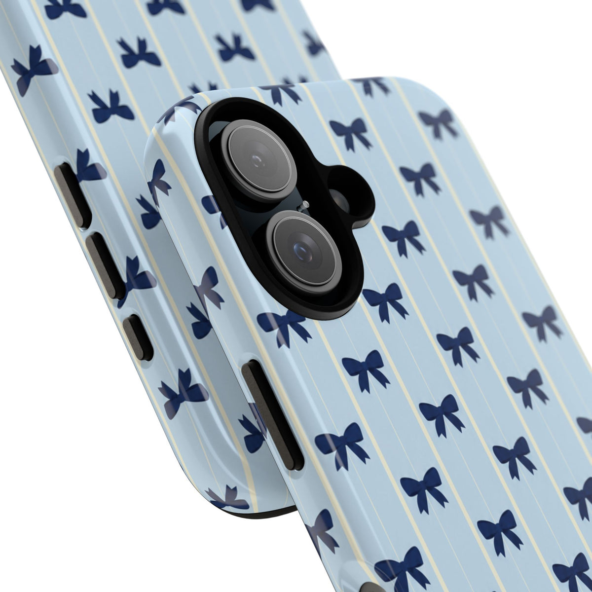 Retro Navy Blue Bow Pattern Phone Case
