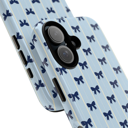 Retro Navy Blue Bow Pattern Phone Case