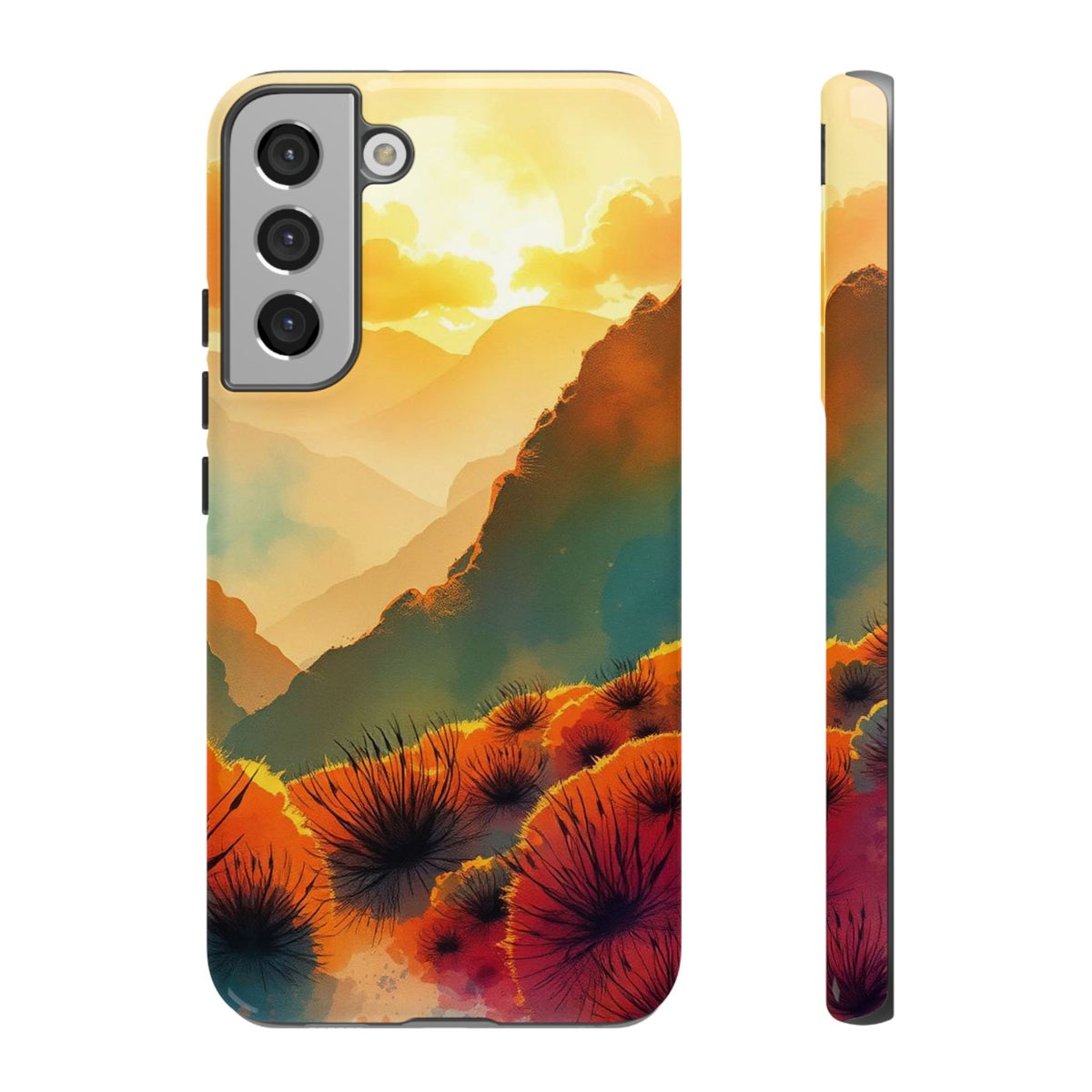 Ideallic Watercolour Sunset Design Phone Case - Multicolor Phone Case - Samsung Galaxy S22 Plus / Glossy