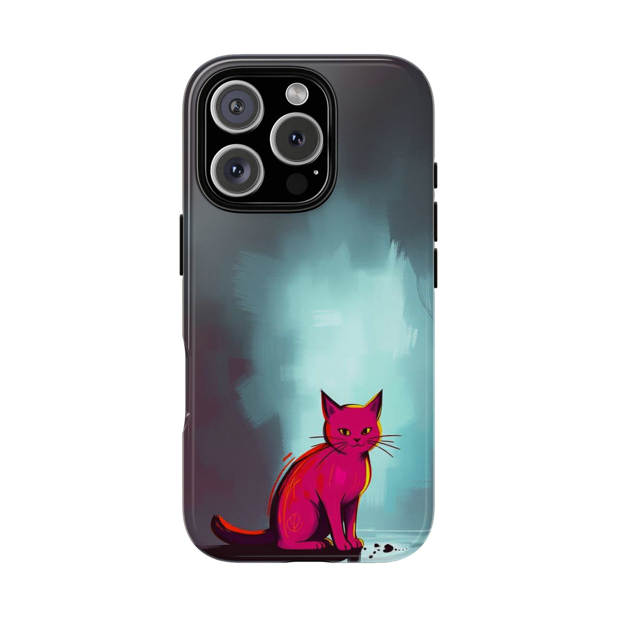 Pop Art Moody Cat Design Phone Case - Multicolor Phone Case - iPhone 16 Pro / Glossy