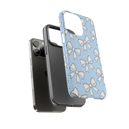 Chic Powder Blue Bow Pattern Phone Case