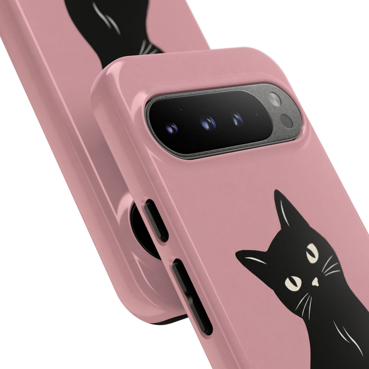 Minimalist Blush Pink & Black Cat Phone Case