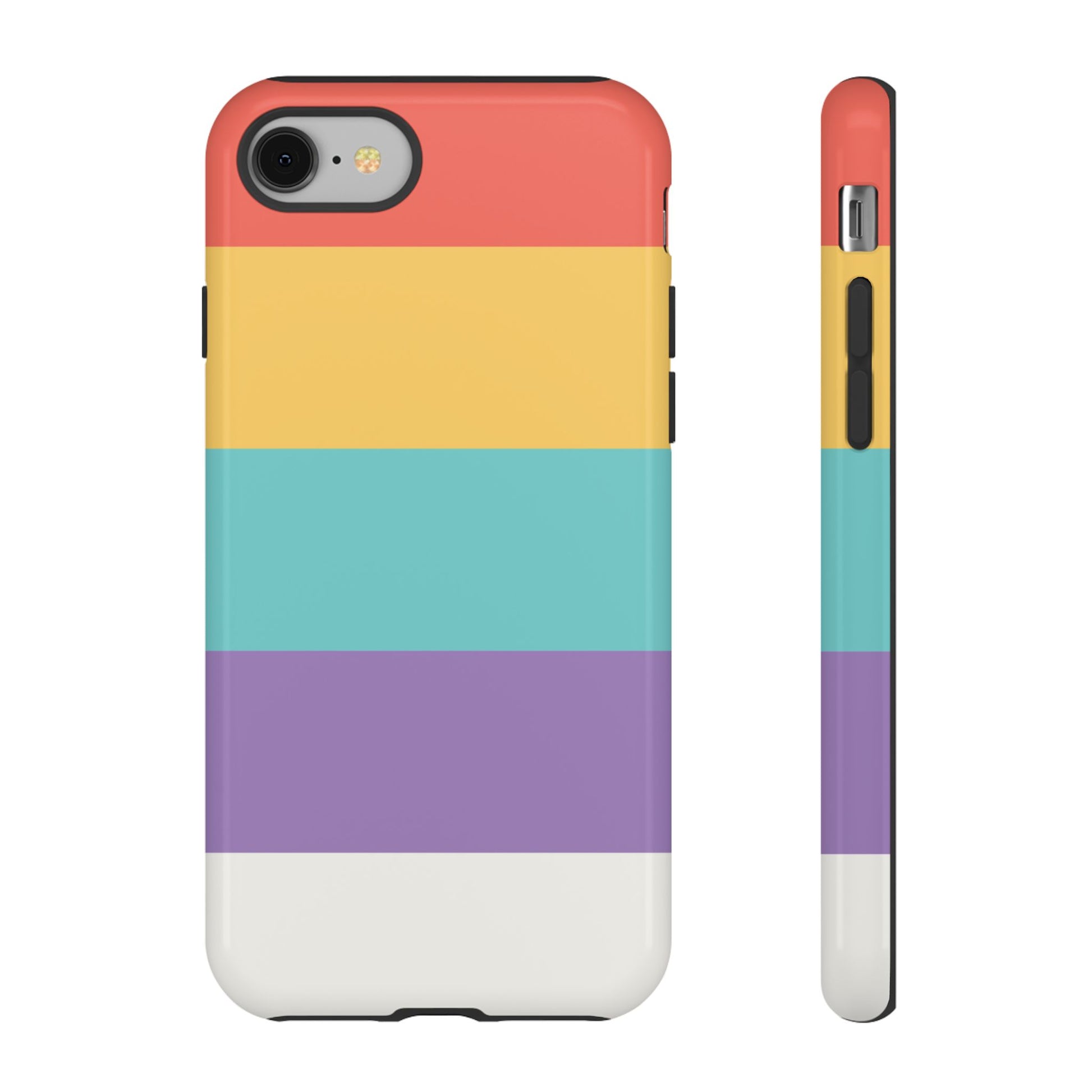 Pastel Rainbow Stripe Pattern Phone Case - Phone Case - iPhone 8 / Glossy