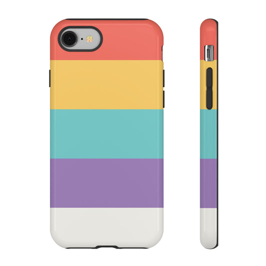 iPhone 8 / Glossy Phone Case - Pastel Rainbow Stripe Pattern Phone Case