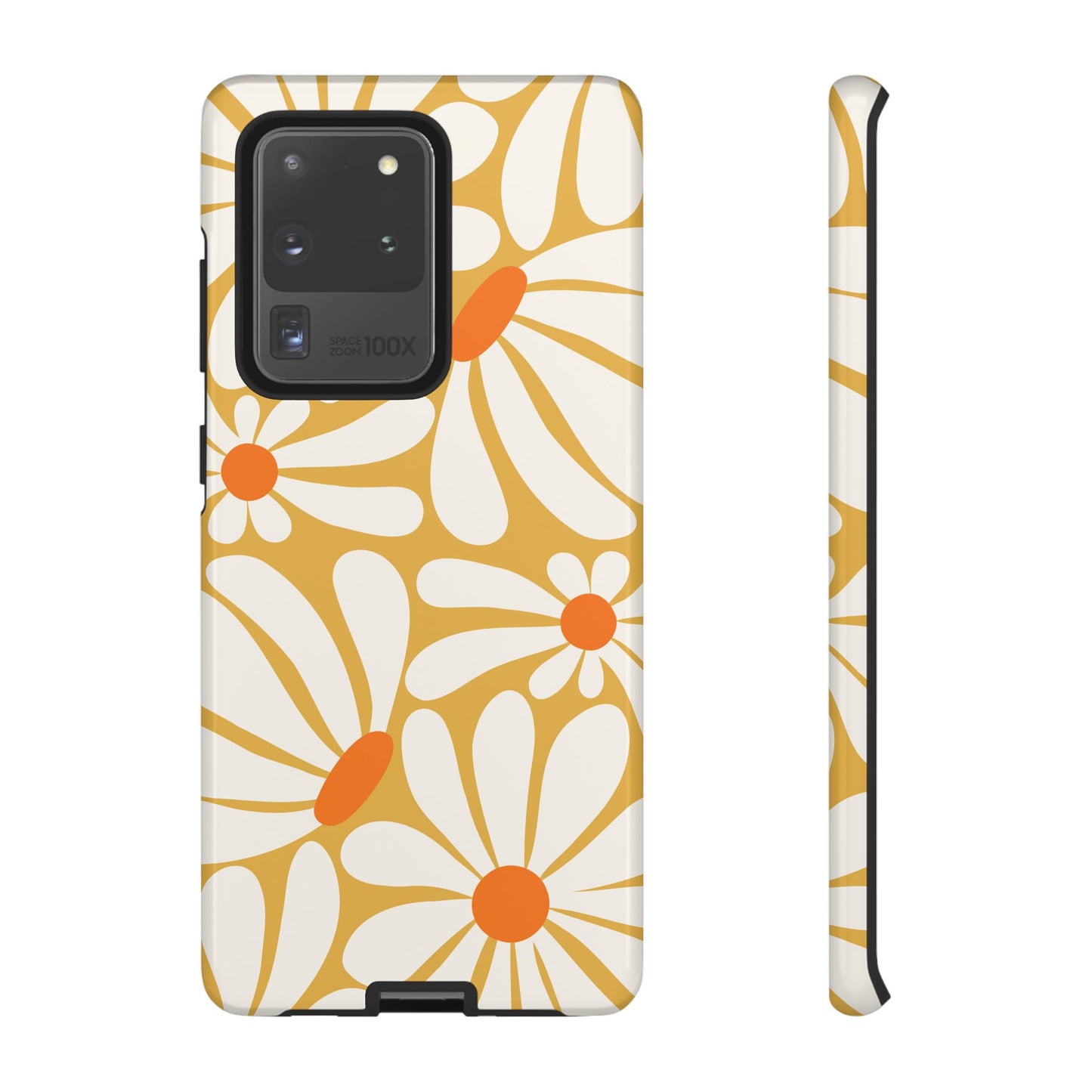 Samsung Galaxy S20 Ultra / Glossy Phone Case - Retro Yellow Daisy Pattern Phone Case