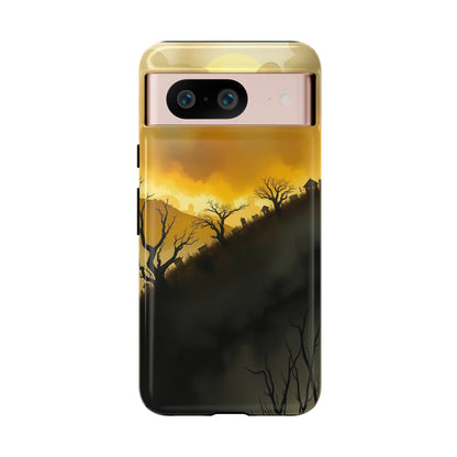 Google Pixel 8 / Glossy Phone Case - Eerie Graveyard Watercolour Design Phone Case