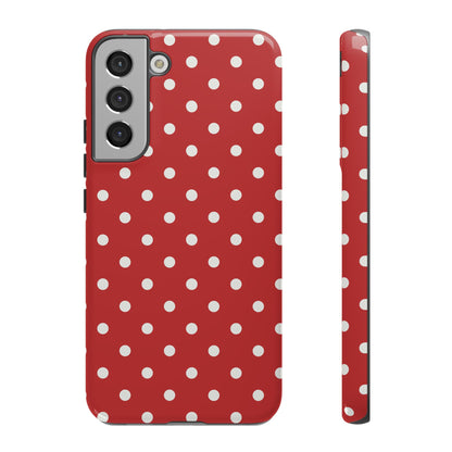 Red with White Dot Pattern Phone Case