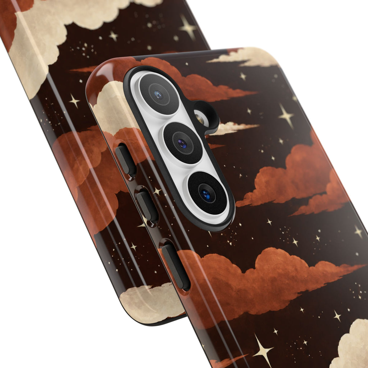 Illustrated Burnt Orange Clouds & Stars Phone Case