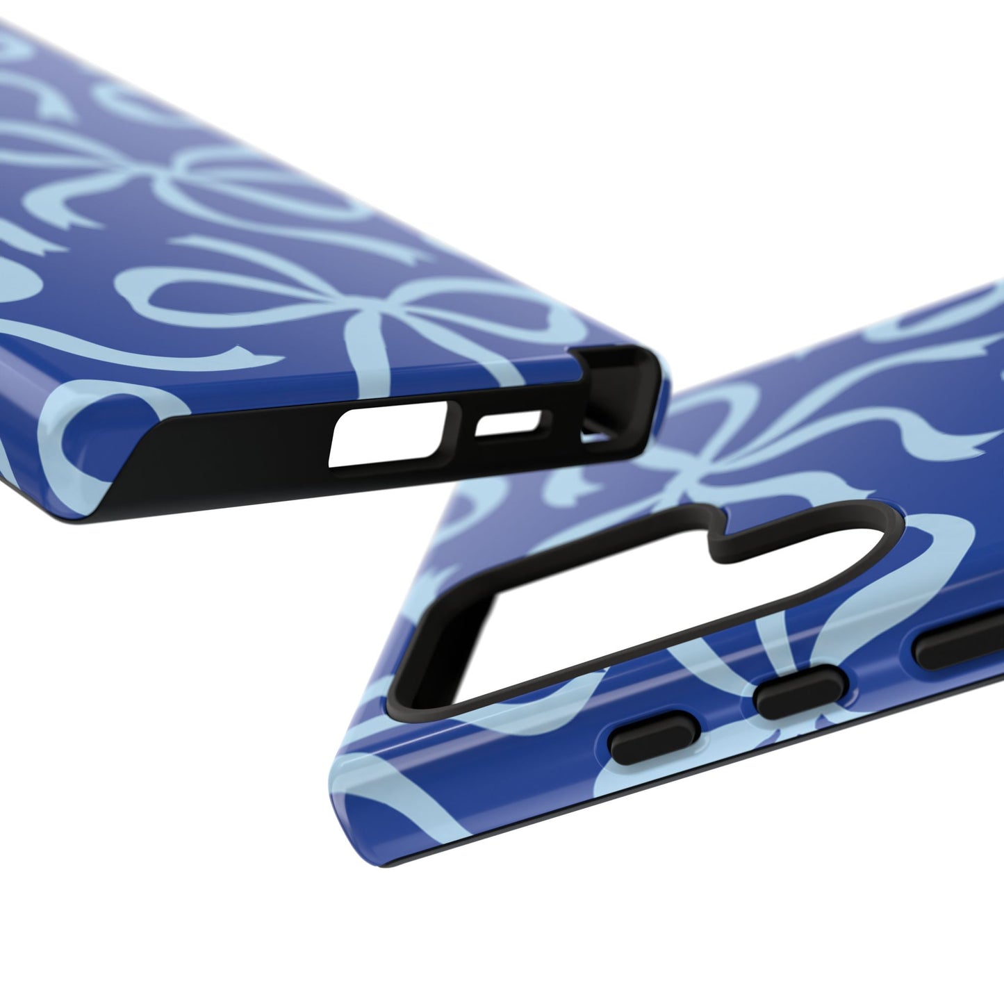 Bold Cobalt Blue and Powder Blue Bow Pattern Phone Case