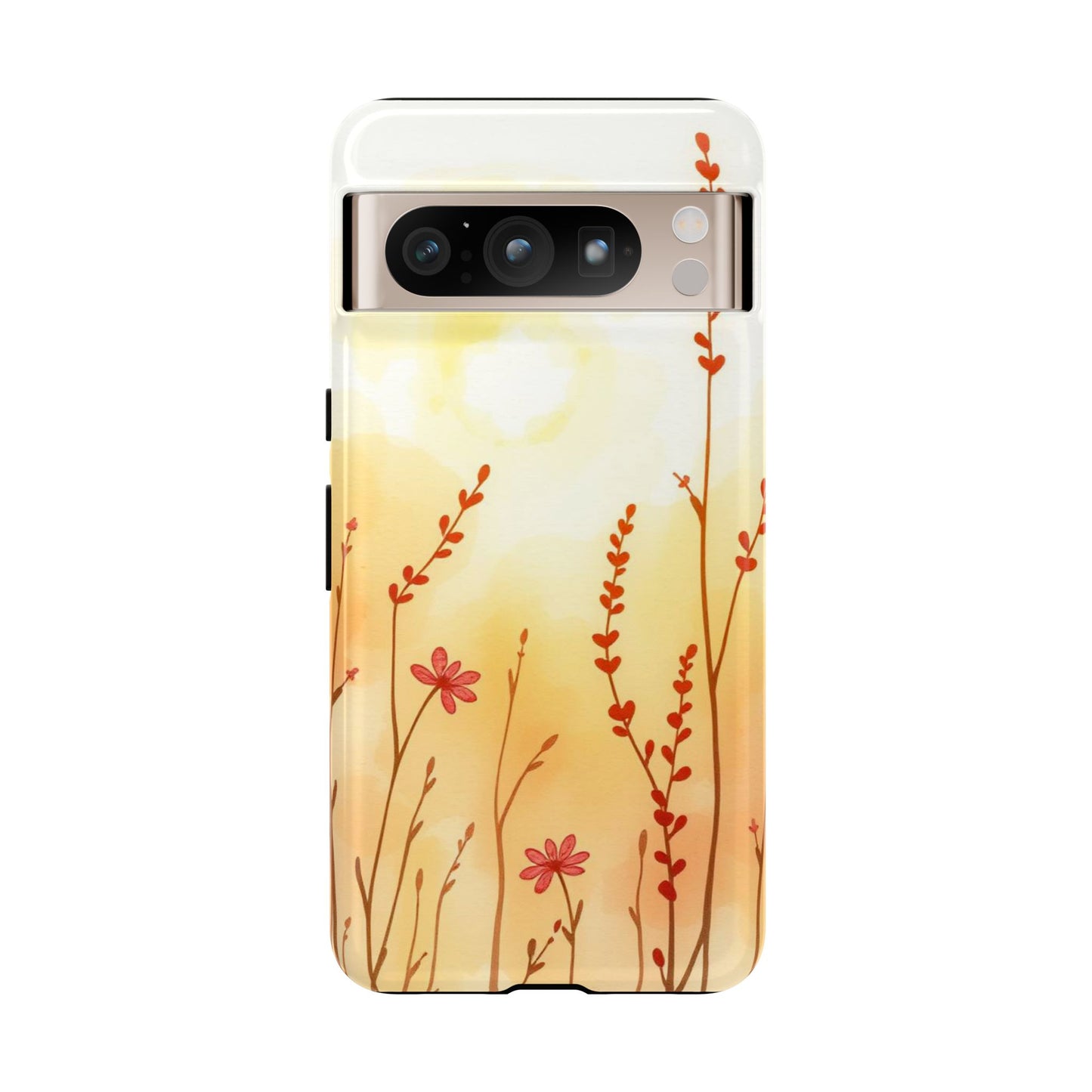Google Pixel 8 Pro / Glossy Phone Case - Boho Chic Watercolour Wildflower Dusk Pattern Phone Case