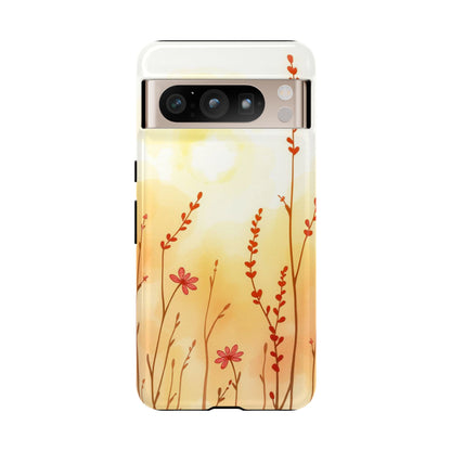 Google Pixel 8 Pro / Glossy Phone Case - Boho Chic Watercolour Wildflower Dusk Pattern Phone Case