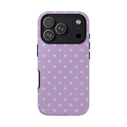Phone Case - Trendy Lilac & Ice Blue Dot Pattern Phone Case