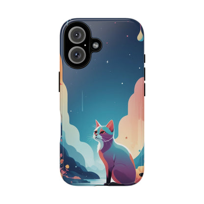 Stylised Cat Design Phone Case - Multicolor Phone Case - iPhone 16 / Glossy
