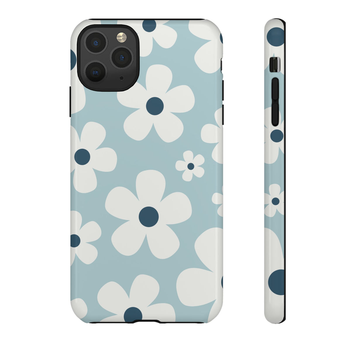 Cute Light Blue Daisy Pattern Phone Case - Blue Phone Case - iPhone 11 Pro Max / Glossy