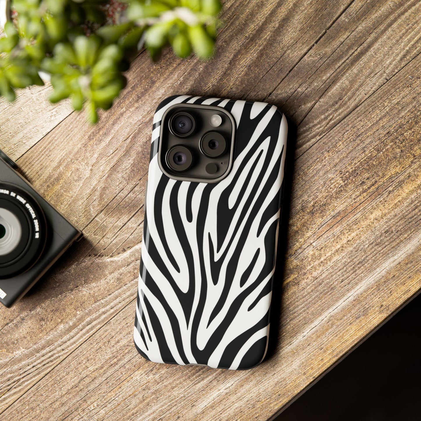 Classic Monochrome Tiger Print Phone Case
