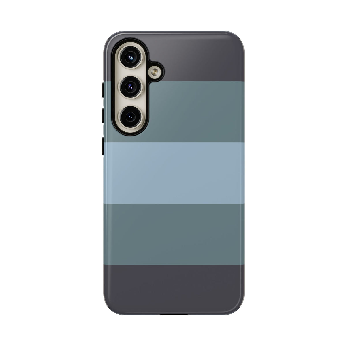 Shades of Blue Horizontal Stripe Pattern Phone Case - Blue Phone Case - Samsung Galaxy S24 Plus / Glossy