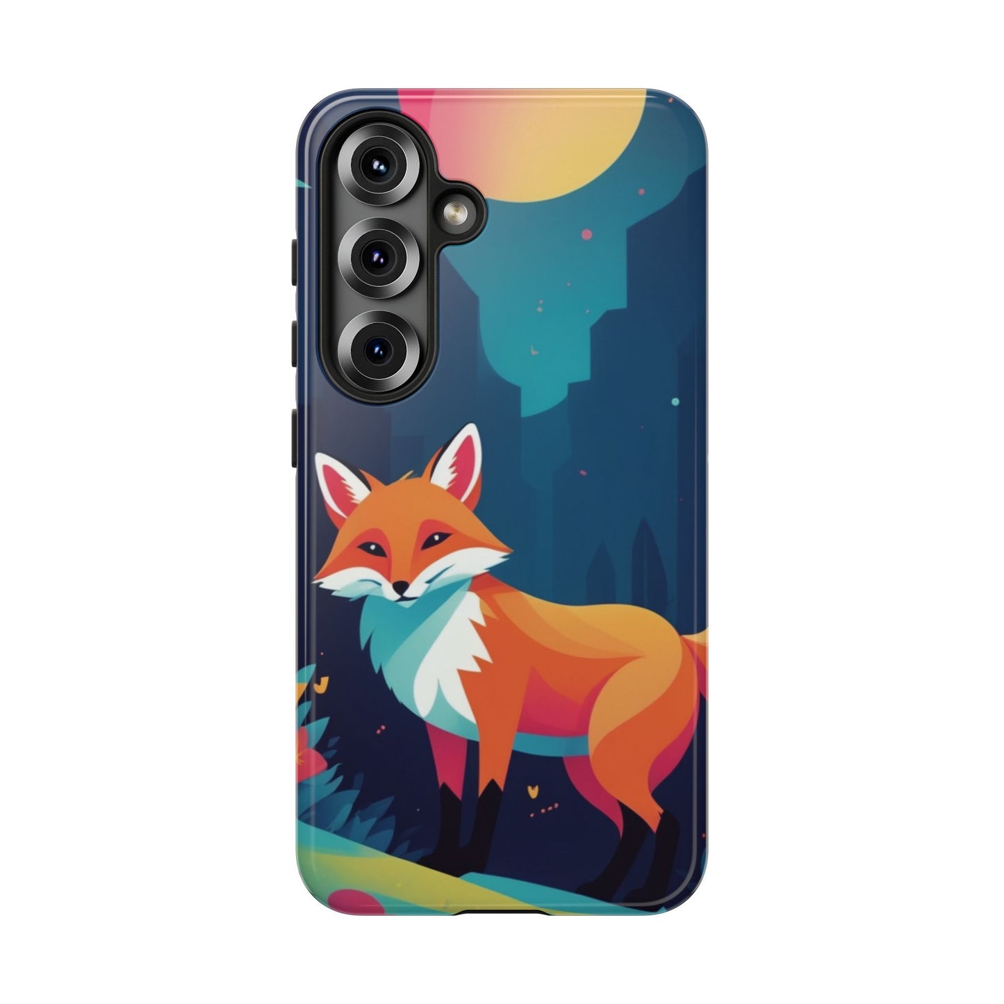 Samsung Galaxy S25 / Glossy Phone Case - Stylised Fox Design Phone Case