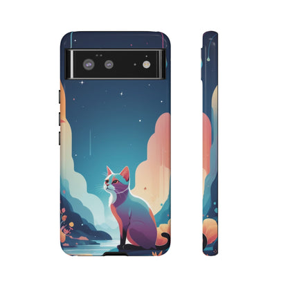 Stylised Cat Design Phone Case - Multicolor Phone Case - Google Pixel 6 / Glossy