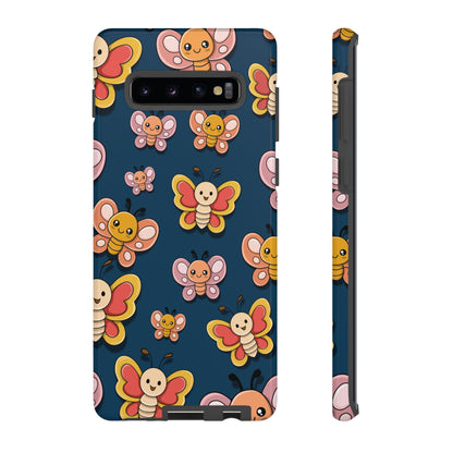 Dark Blue Butterfly Sticker Design Phone Case - Blue Phone Case - Samsung Galaxy S10 Plus / Glossy