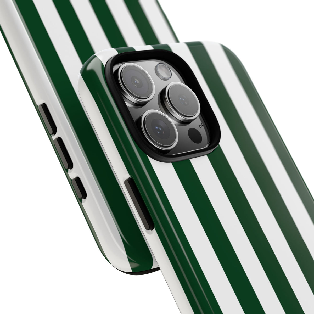 Simple Dark Green & White Stripe Pattern Phone Case - Green Phone Case
