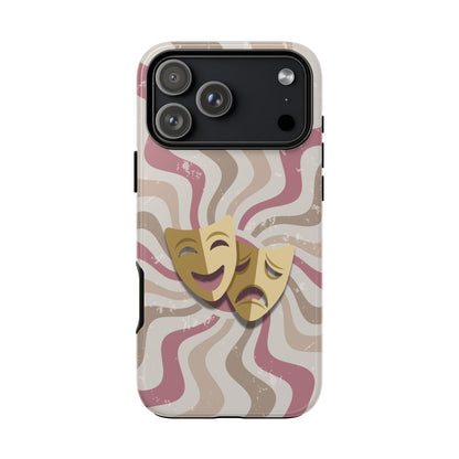 Comedy & Tragedy Masks – Pink Minimal Retro Wave Phone Case - Pink Phone Case - iPhone 17 Pro Max / Glossy
