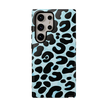 Cool Aqua Leopard Print Phone Case