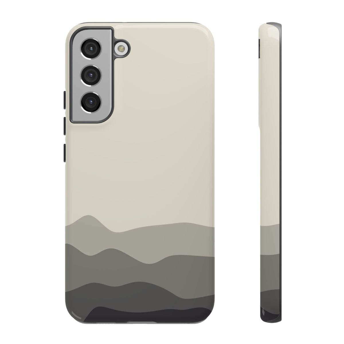 Ivory Abstract Waves Protective Phone Case - White Phone Case - Samsung Galaxy S22 Plus / Glossy