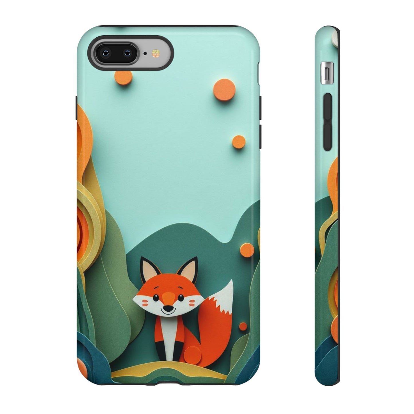 iPhone 8 Plus / Glossy Phone Case - Papier-mâché Fox Design Phone Case