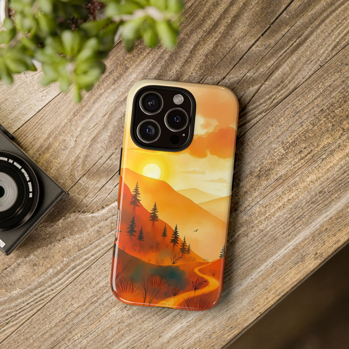 Golden Sunset Design Phone Case - Multicolor Phone Case