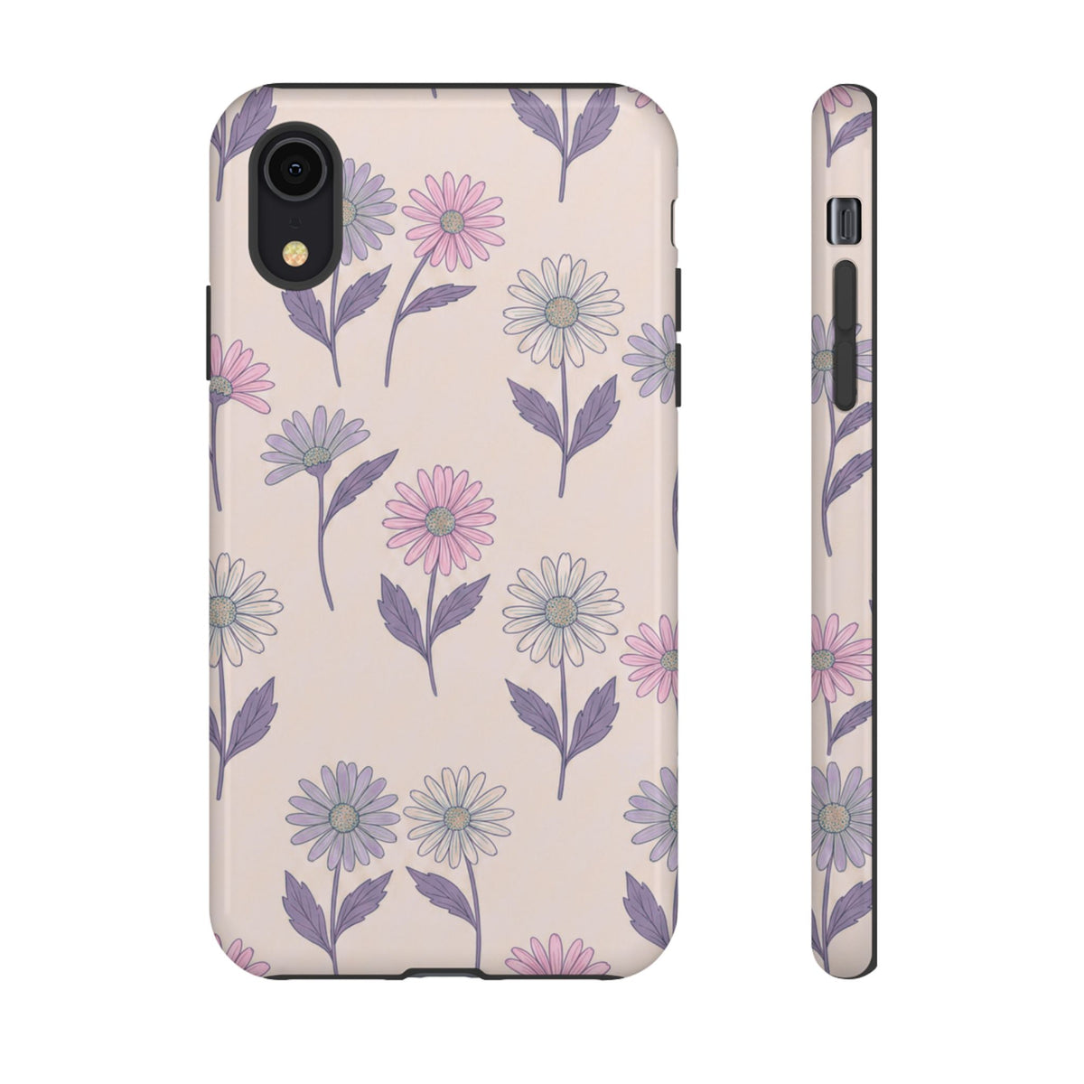 Pretty Pink & Purple Daisy Pattern Phone Case