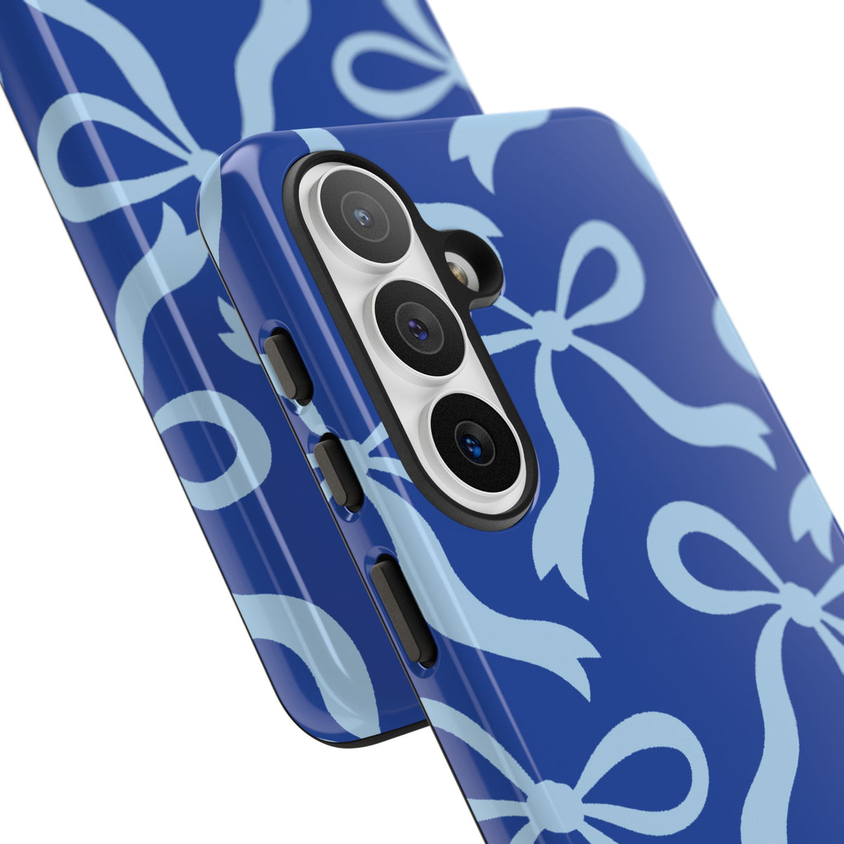 Bold Cobalt Blue and Powder Blue Bow Pattern Phone Case - Blue Phone Case