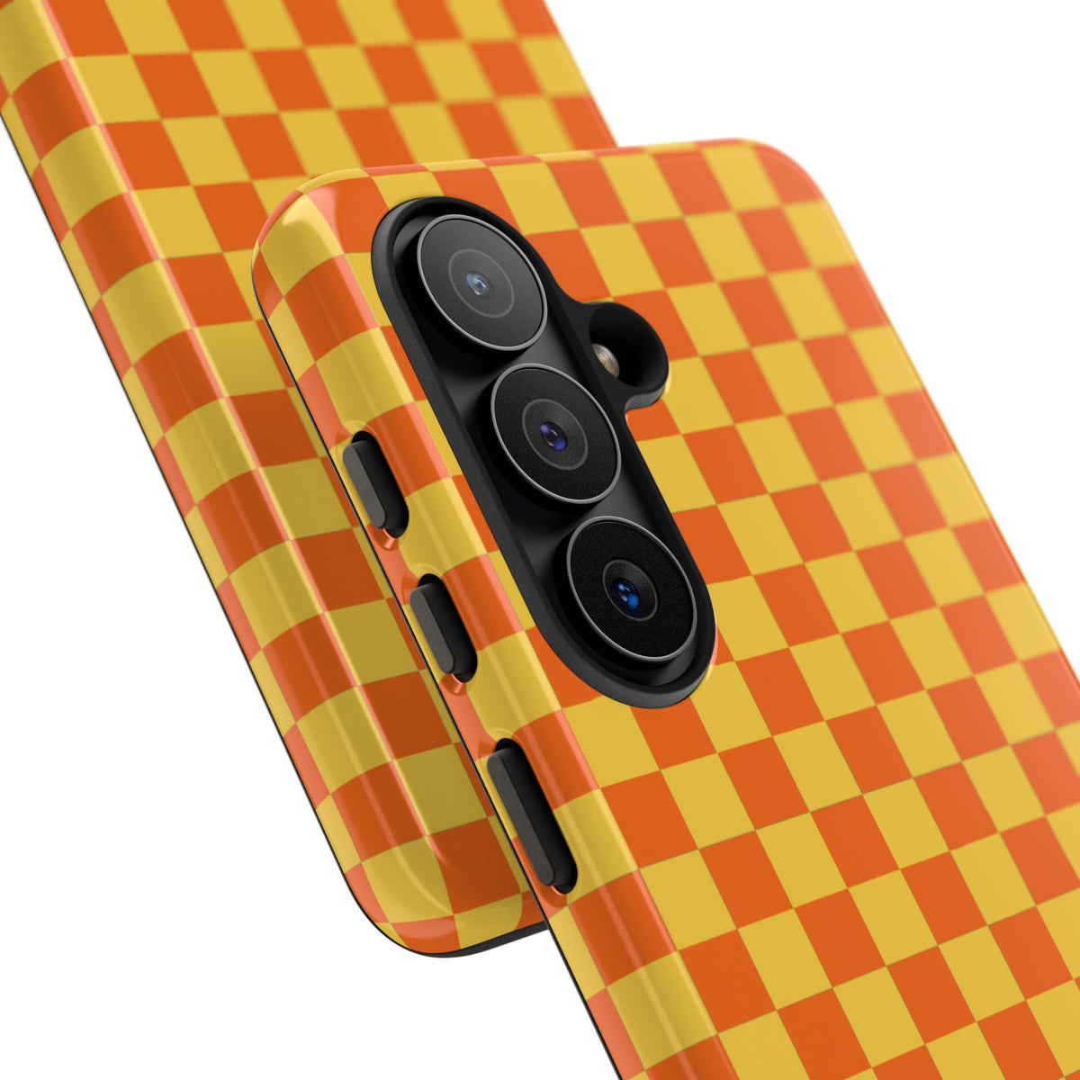 Trendy Orange & Yellow Small Checked Pattern Phone Case - Yellow Phone Case