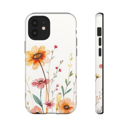 Boho Chic Watercolour Wild Blooms Pattern Phone Case - Multicolor Phone Case - iPhone 12 Mini / Glossy