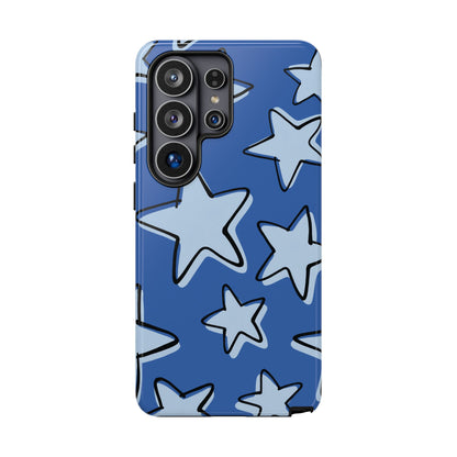 Cobalt Blue Doodle Star Phone Case