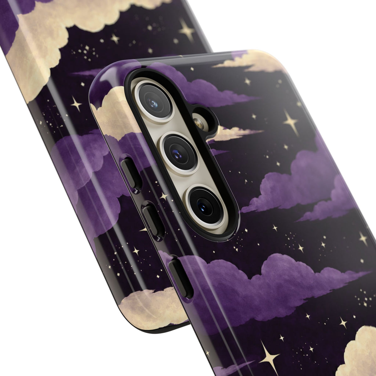 Illustrated Purple Clouds & Stars Phone Case