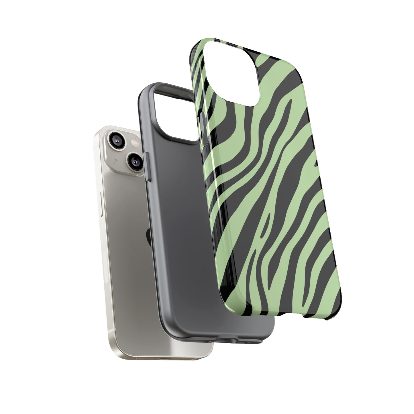 Modern Mint Zebra Print Phone Case
