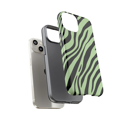 Modern Mint Zebra Print Phone Case