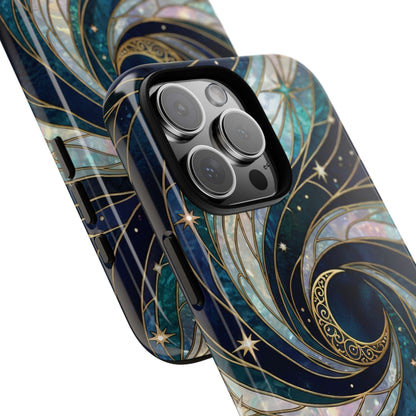 Elegant Navy & Teal Celestial Swirl Phone Case