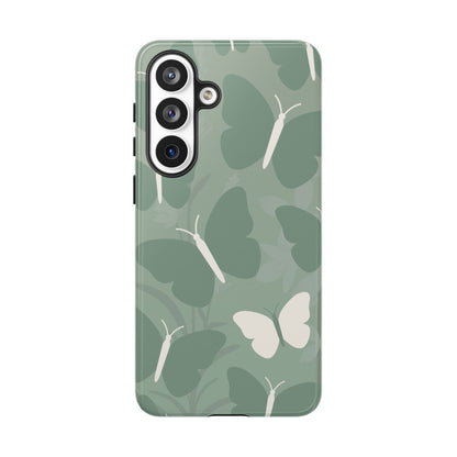 Minimalist Mint Green Butterfly Pattern Phone Case - Green Phone Case - Samsung Galaxy S26 Plus / Glossy