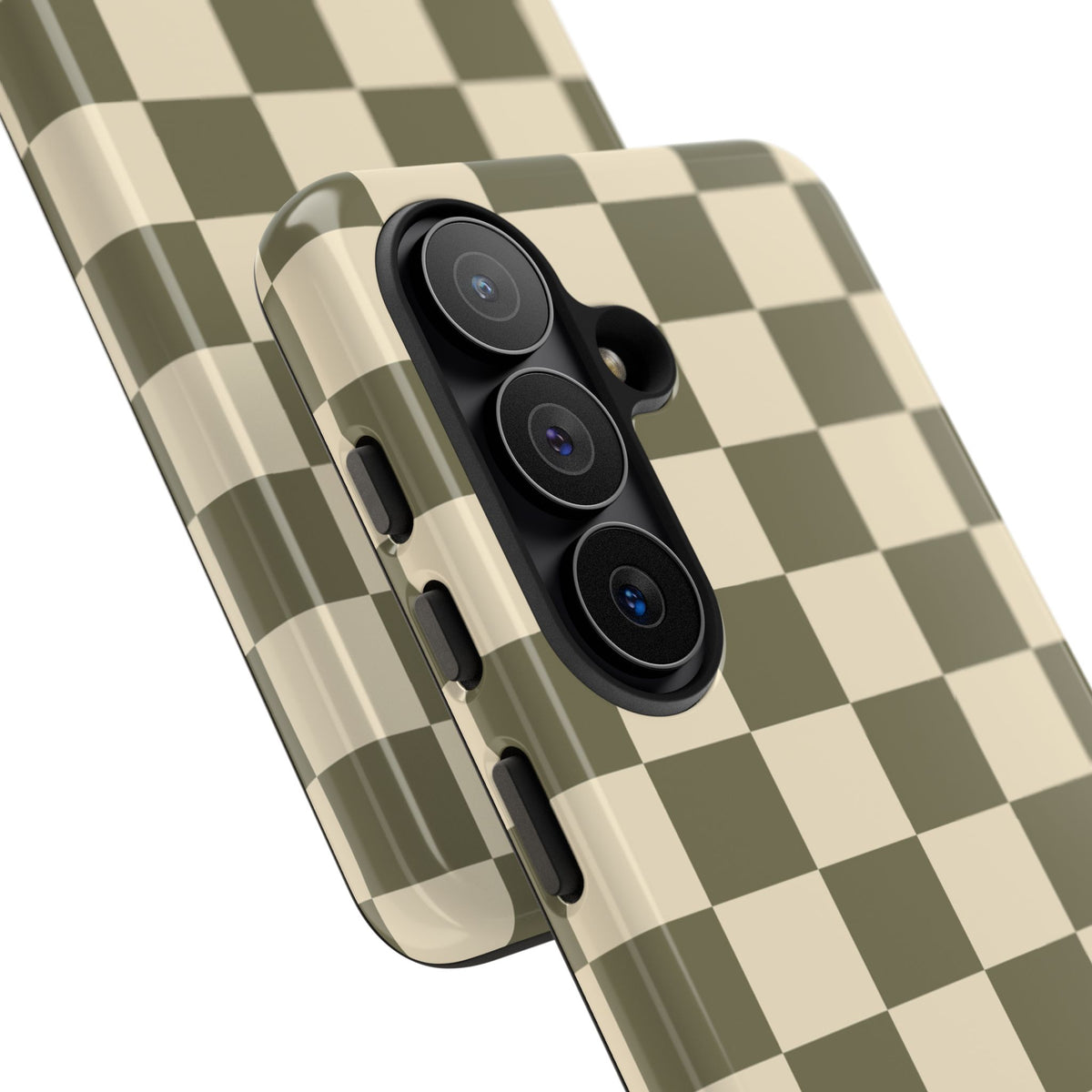 Green Checked Pattern Phone Case - Green Phone Case