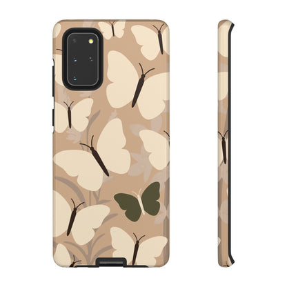Minimalist Beige Butterfly Pattern Phone Case - Beige Phone Case - Samsung Galaxy S20+ / Glossy