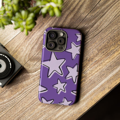 Violet Purple Doodle Star Phone Case